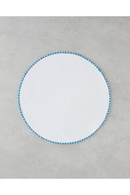 Fern Pp 2-Piece Placemat Set 38 cm White - Blue