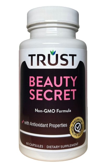 Beauty Secret- Whitening Antioxidant Supplement, Non-GMO, 250mg Resveratrol, 60 Vegetable Caps