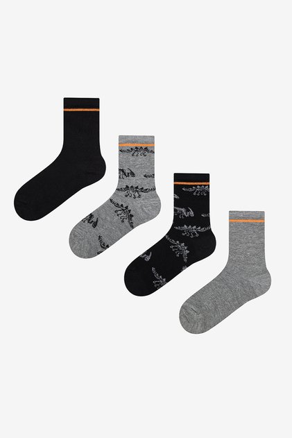 Boy's Dark Dino 4-Piece Socks