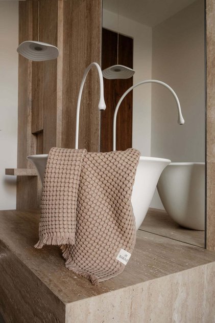 Eye Waffle Soft Pique Towel Beige 30X40 cm