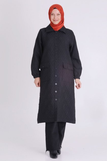 Veka Buttoned Plus Size Hijab Quilted Cap 2549