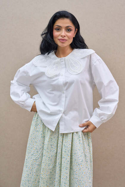 White Poplin Shirt with Fisto Collar