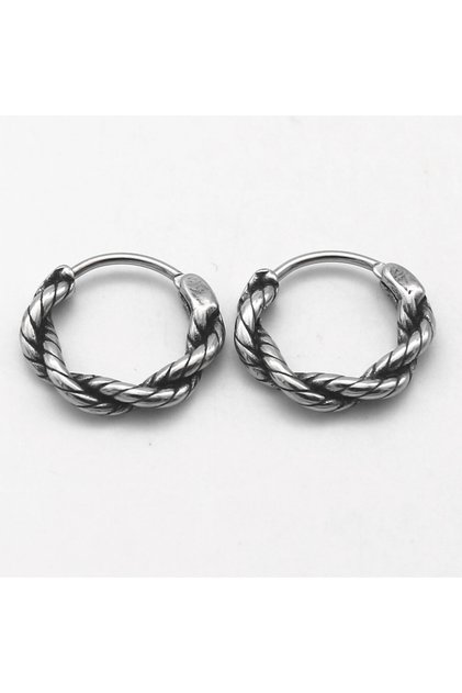 Mesh Design Threaded 316L Stainless & Tarnish-Free Steel Earrings Pair