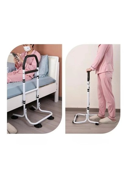 Cadru de sprijin pentru ridicare din pat, reglabil pe inaltime, cu maner ergonomic si baza sta