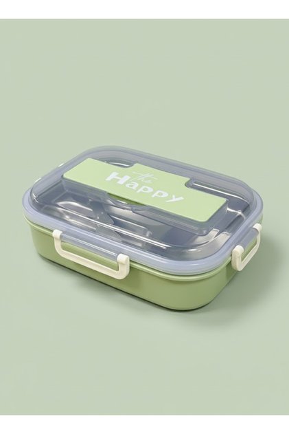 Stainless Steel 750ML Divider Lunch Box | Leakproof Bento Food Container with Spoon |BB4059