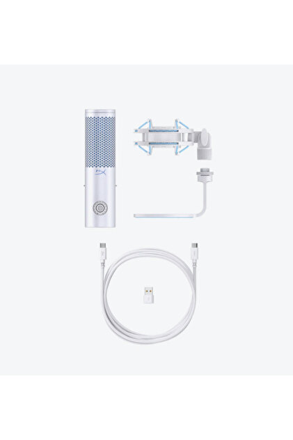 HyperX Quadcast 2 White Edition Profesyonel Oyuncu Mikrofon