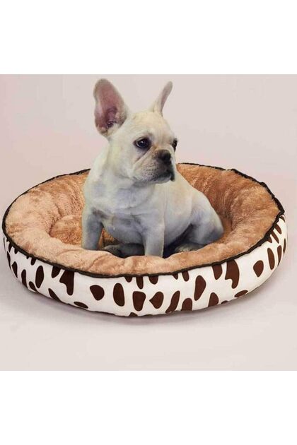 Round Pet Dog Bed Warming & Breathable Super Soft Poppy House Bed Kennel Cat Sleep Bed Mat B
