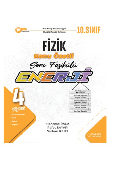 10.SINIF ENERJİ FİZİK KONU ÖZETLİ SORU FASİKÜLLERİ (4 FASİKÜL) YENİ MÜFREDAT