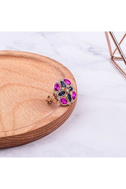 Inel vintage elegant pietre zirconiu roz albastre