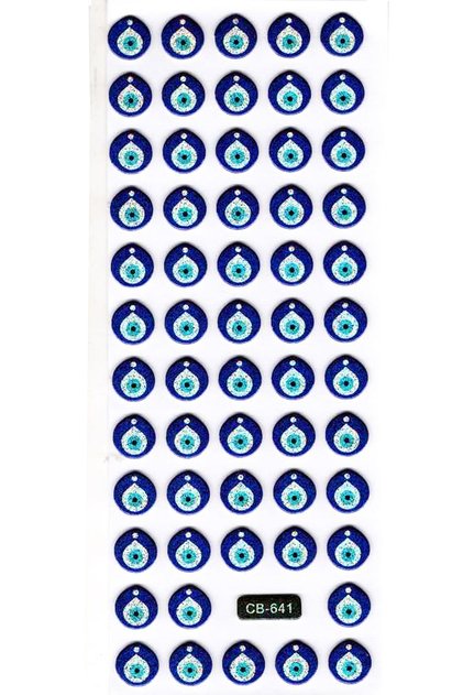 Embossed Sticker Notebook Planner Label (Cb641) 16X7 cm - Mini Evil Eye Bead