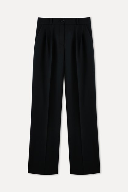 Women's Black Pleated Detailed Pants