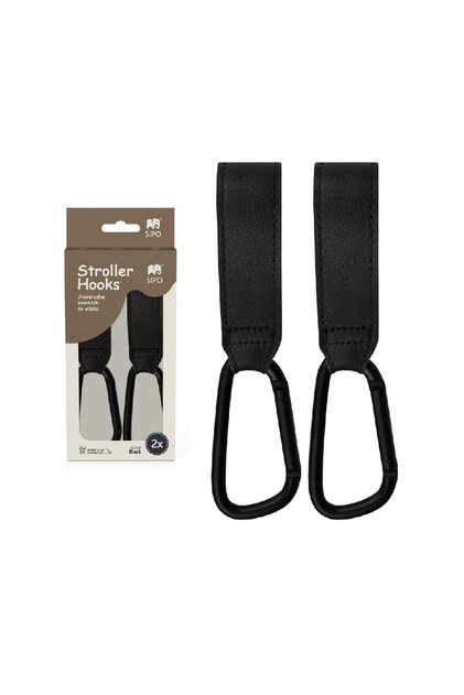 Universal Hooks for Stroller, Set of 2, Black