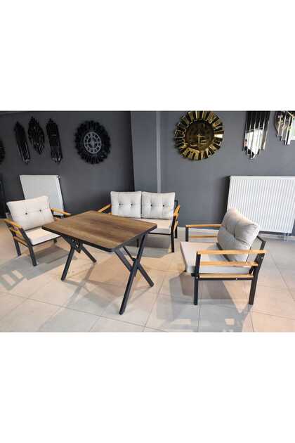 Serdemdizayn SERDEM-(KUQU)-2+1+1+MASA BAHÇE BALKON MOBİLYA TAKIMI