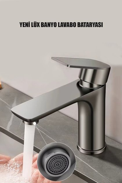 Jupiter Sıcak Soğuk Çift Girişli Banyo Lavabo Bataryası Krom Renk Lüx Modern Tasarım 2 Yıl Garanti