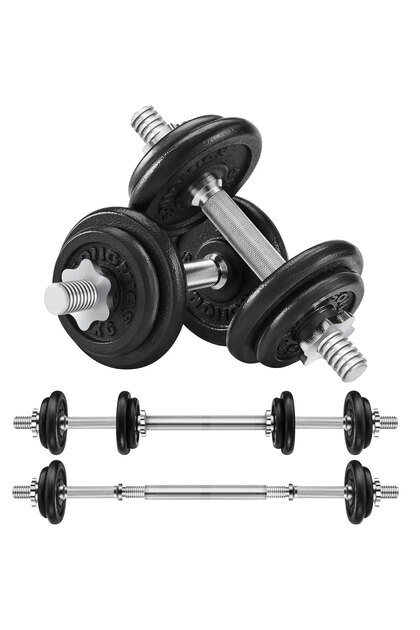 Set gantere și haltere reglabile, integral din oțel, 20 kg
