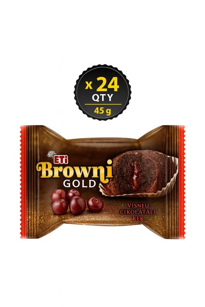 Eti Gold Brownie Chocolate Cherry Cake 45g x 24, Carton
