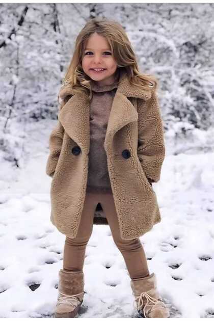 Mink Color Lined Plush Coat