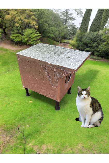 Kedi evi kedi yuvası kedi barınağı 1 KEDİLİK ısı ve su yalıtımlı 35x35x45 cm