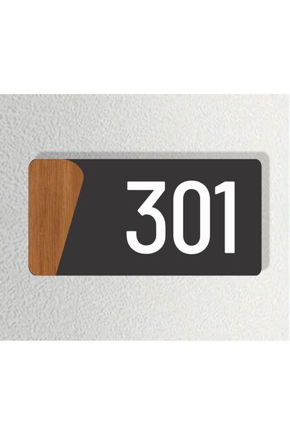 Horizontal Composite - Wooden Apartment -Apartment Hotel Office Door Number 20X10Cm Number 301