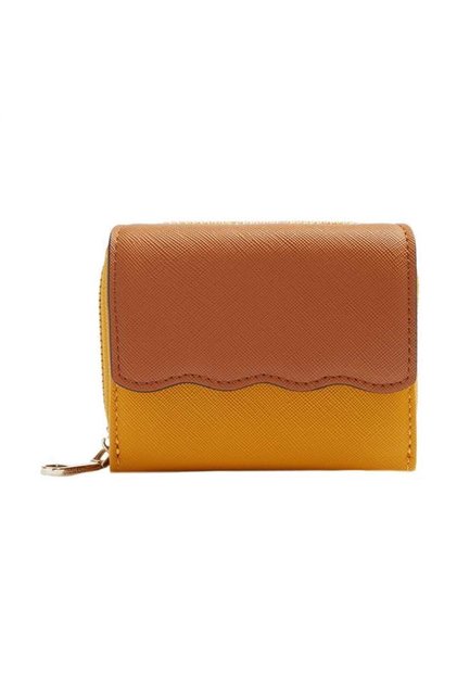 Solid Two-Tone Zip Wallet