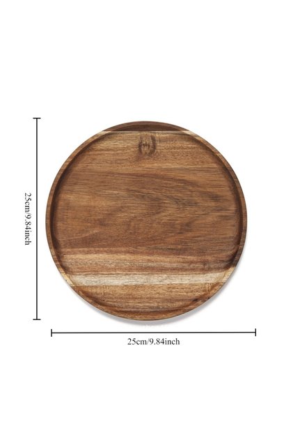 25cm wooden pallet 20/25cm Acacia Wood Round Wooden Dinner Tray Easy To Clean, Pizza Salad Tray Frui