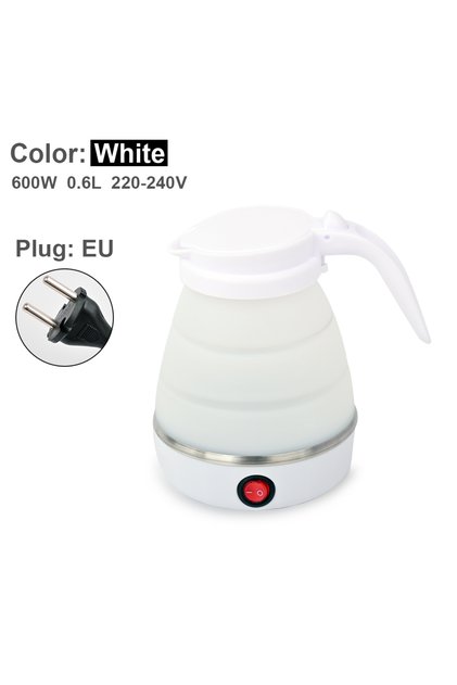 White EU 0.6L Mini foldable electric kettle portable electric kettle household travel water heater s