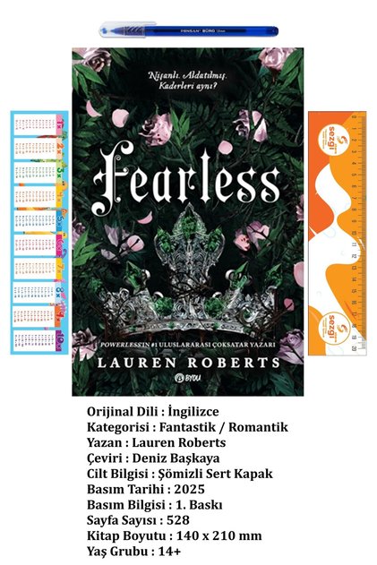 Fearless (Ciltli) 14+ Yaş Lauren Roberts'ın Fantastik/Romantik Romanı+Sezgistore Ayraç+Kalem
