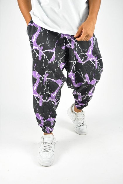 Unisex Casual Digital Lightning Print Sweatpants Baggy Trousers