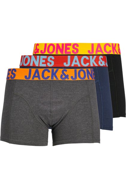 Pantaloni scurți boxer JACK & JONES Crazy Solid Trunks 3P - 12151349-Negru