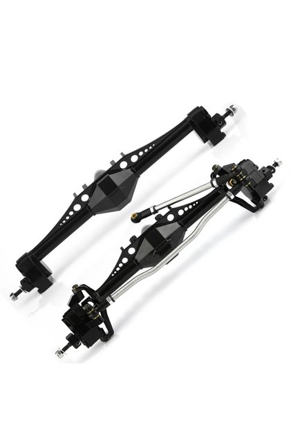 black 2pcs Aluminum Alloy Front Rear Axle for 1/10 scx10iii RC Crawler Car Axial Capra 1.9 Unlimited
