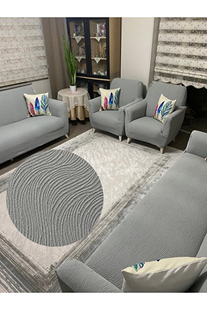 Jacquard Waterway Pattern 3311 Seat Cover Set.Seat Sofa Cover.Grey Color.With Elastic.Washable.