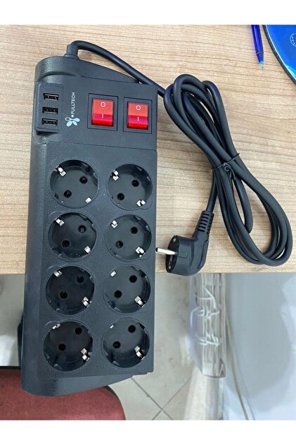 Fulltech Ftr-08 8'li Termal Akım Korumalı 3xusb Li Priz Sadece