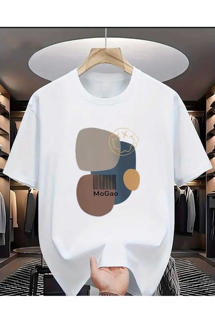 Men's Printed Cotton T-Shirt - Modern Design