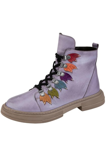 Lilac Genuine Leather Boots - Model Name: Madrid