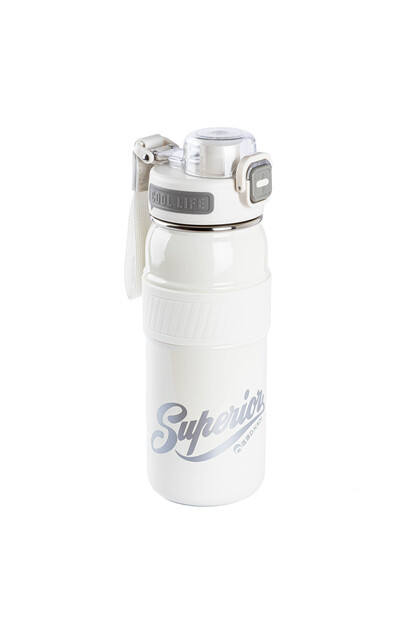Tnt-Okadi Superior White Stainless Steel Thermos with Straw 750ml