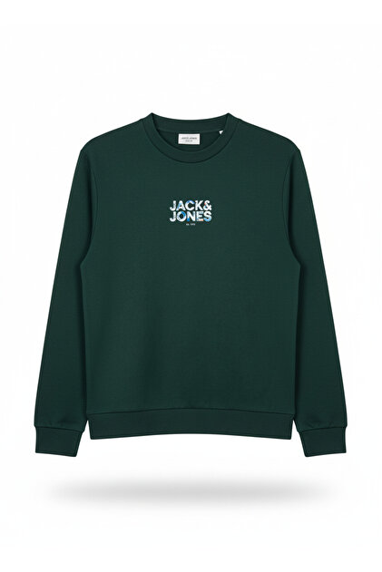 Jack & Jones Minimal Gögüs Baskili Bisiklet Yaka Sweatshirt - New