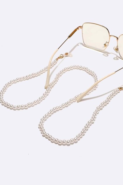 Bead Pearl Detailed Glasses Strap Chain