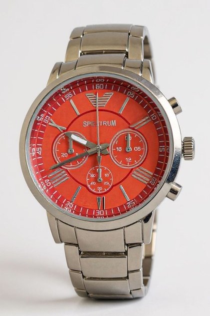 Men's Wristwatch – Orange Dial Metal Cord Stylish Model Special Boxed