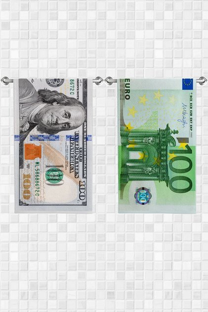 Çok Amaçlı Dolar Euro Desenli Dekoratif Havlu 30x50cm 2 Adet