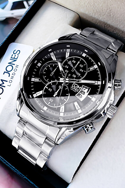 Tom Jones Oriijinal Hediyelik Takvimli Erkek Kol Saati Gümüş Renk