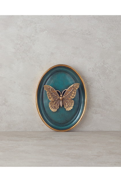 Butterfly Polyresin Duvar Aksesuarı Lacivert