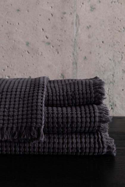 Eye Waffle Soft Pique Towel Anthracite 30X40