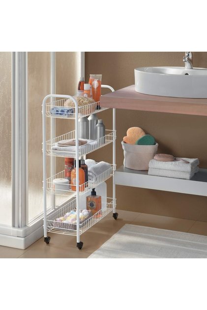 Snello 4-Layer Multi-Purpose Cart – 4-Tier Rolling Storage Trolley with 360° Spinner Wheels