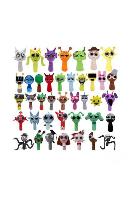 Set 20 Sprunki, Jucarie plus Virtual Trend® 15/23 cm, multicolor, 49 modele
