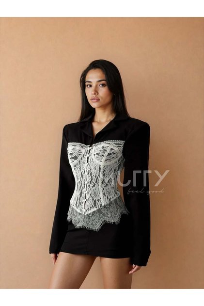 Bralet Tasarim Vatkali Premium Dress Black