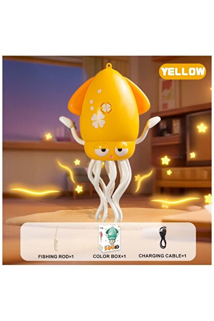 Electric Dancing Yellow Octopus Toy, Crawling Dancing Automatic Obstacle Avoidance Octopus