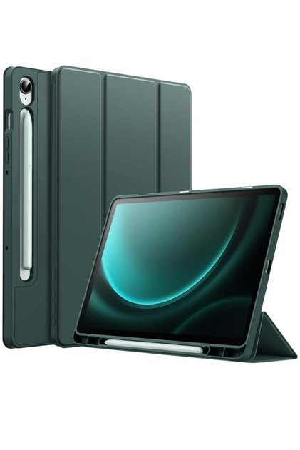 SmartGrist Soft TPU Tri-Fold Stand Case for Samsung Galaxy Tab S9 FE 10.9-Inch with S Pen Holder - A