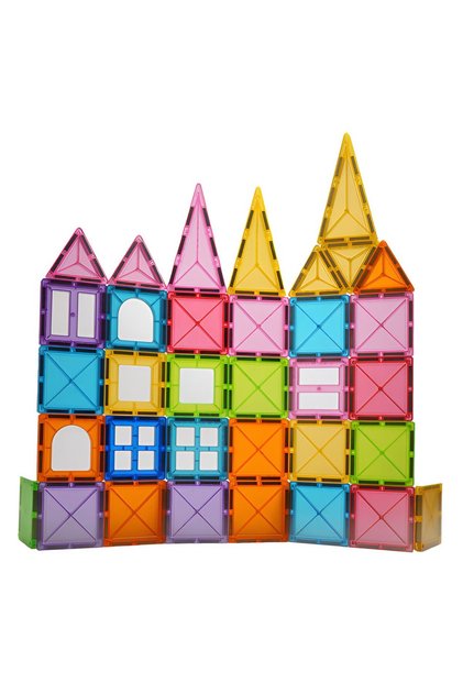 Set 88 piese magnetice Flippy, forme geometrice, 5,5 cm, ABS, 27,5 x 21,5 x 17 cm, multicolor, 3 ani
