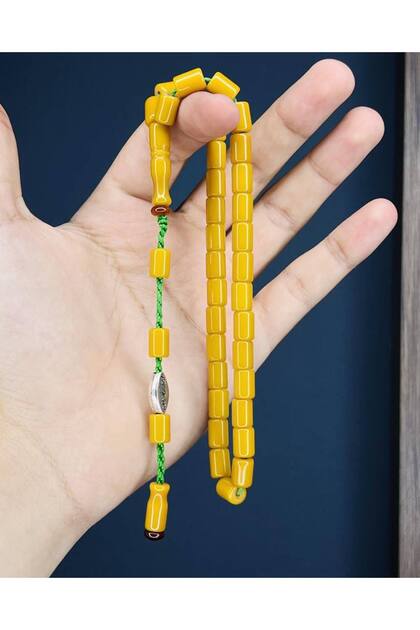 Cut Rod Clamping Amber Prayer Beads