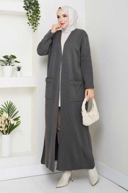 Women's Steel Mesh Pocket Long Knit Cardigan